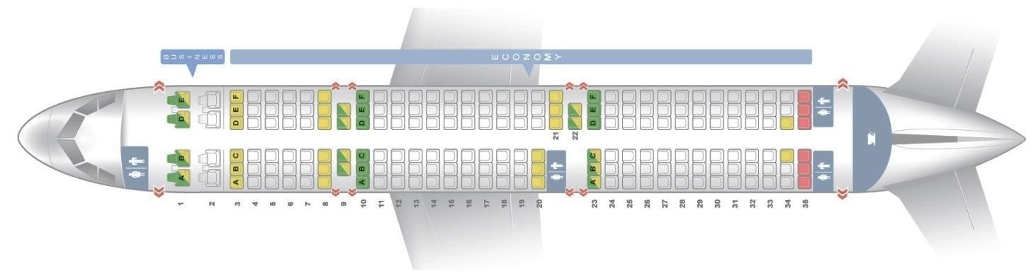 Расположение кресел в самолете s7 airbus a320